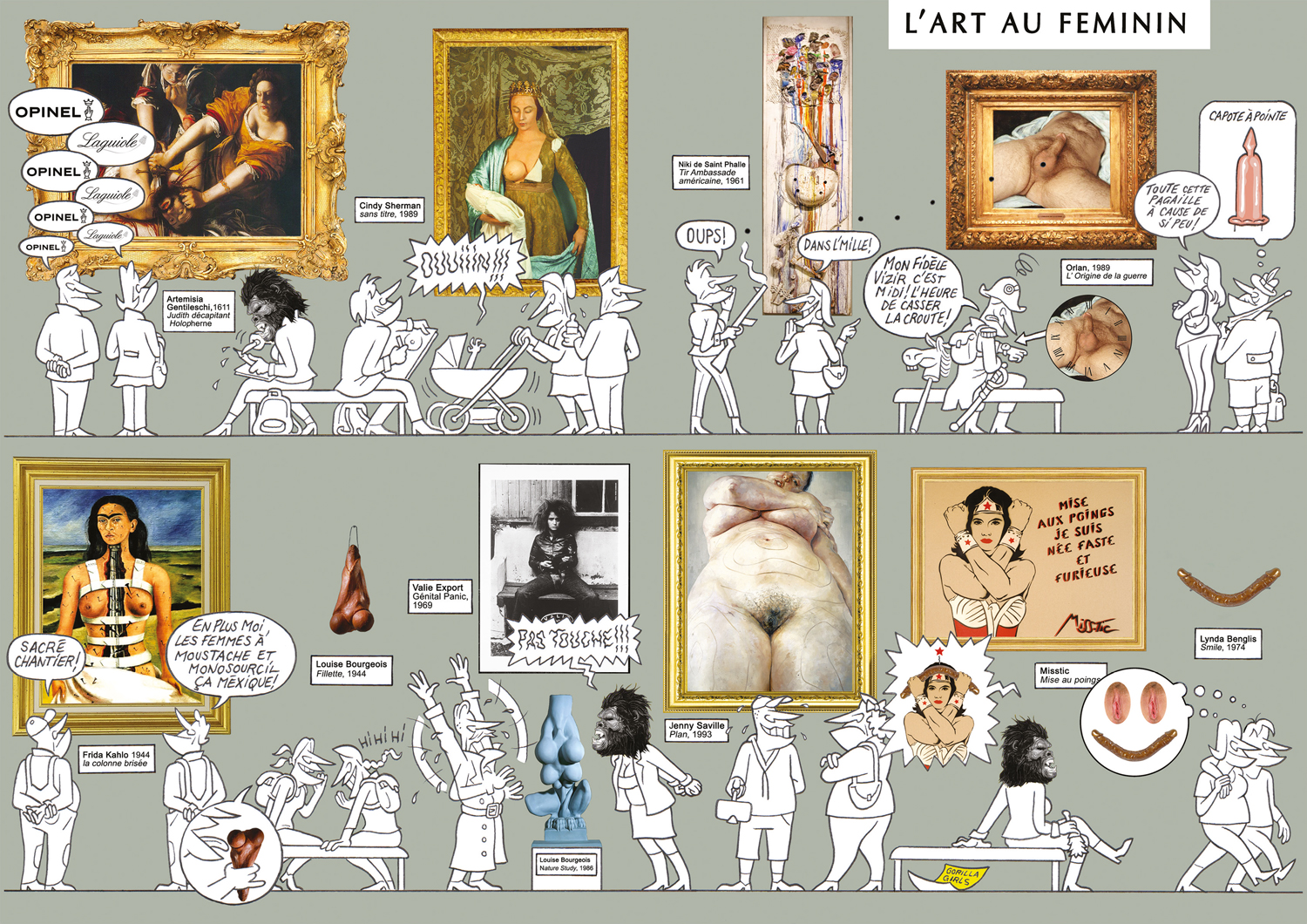 Au Beaux-Arts des Dames – dessin d’humour de Gwel